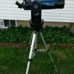 Note that the ETX 80 Observer in the photo is shown as being used as a spotting scope with the included 45 degree diagonal attached at the rear. For stargazing, that would be removed.