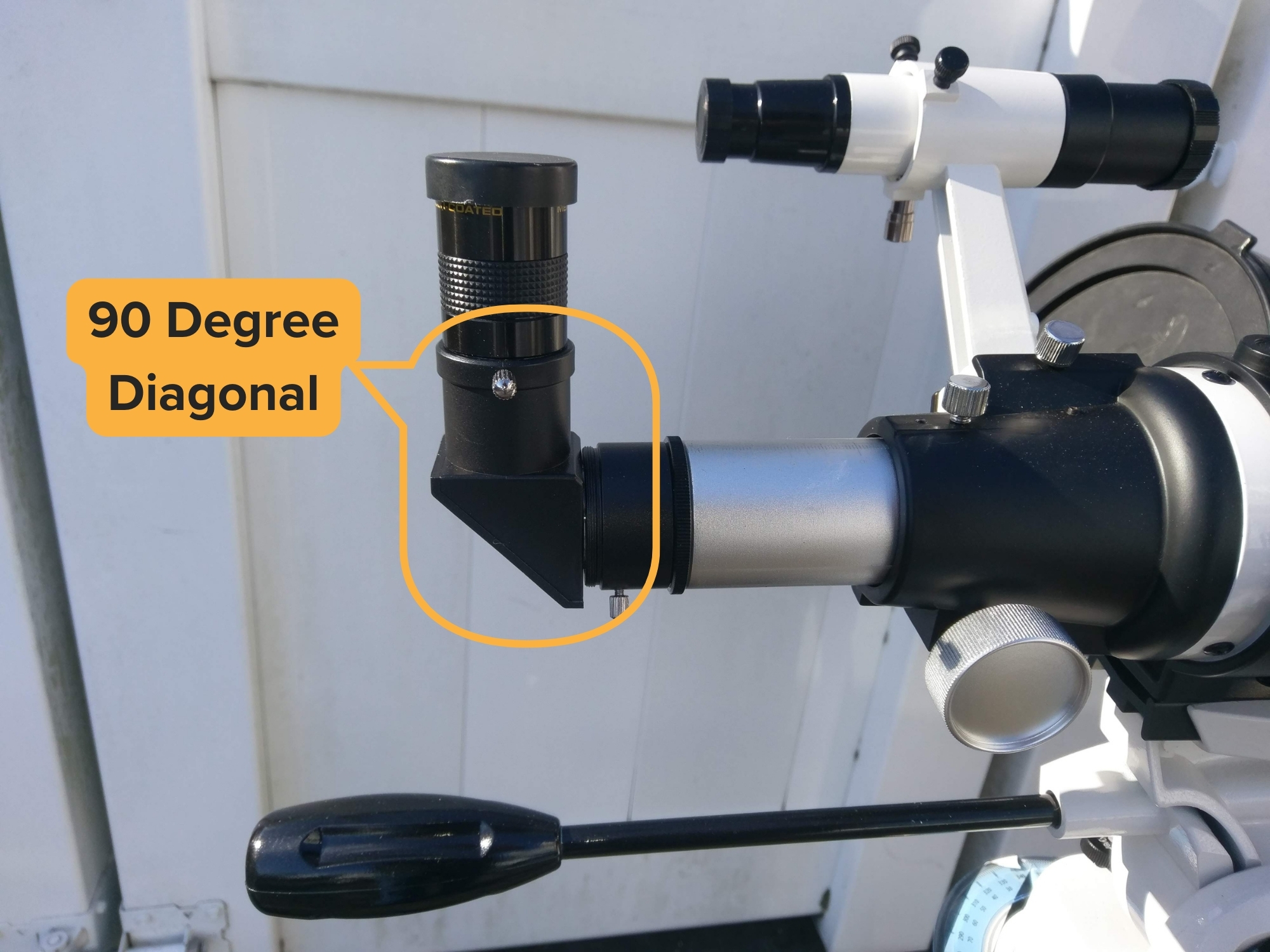 refractor with 90 degree star diagonal added for nightime use