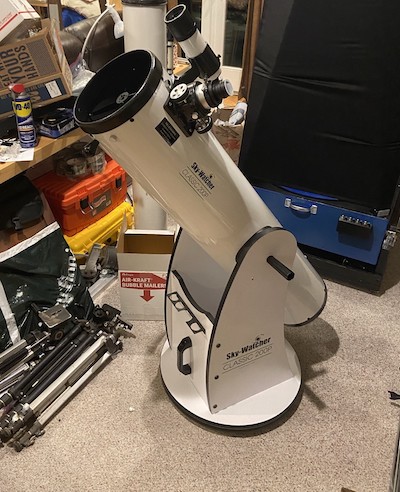 Skywatcher 200P in my room where I keep my telescopes