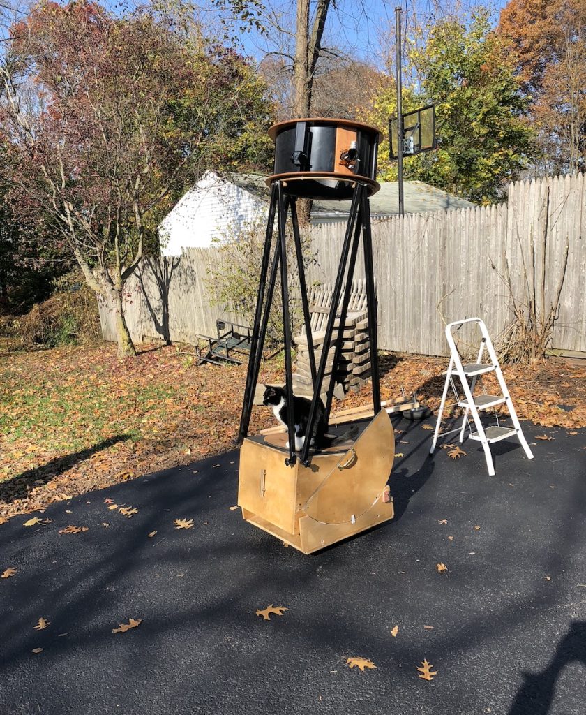20.5" f/4.3 Dobsonian built by me, silvered primary
