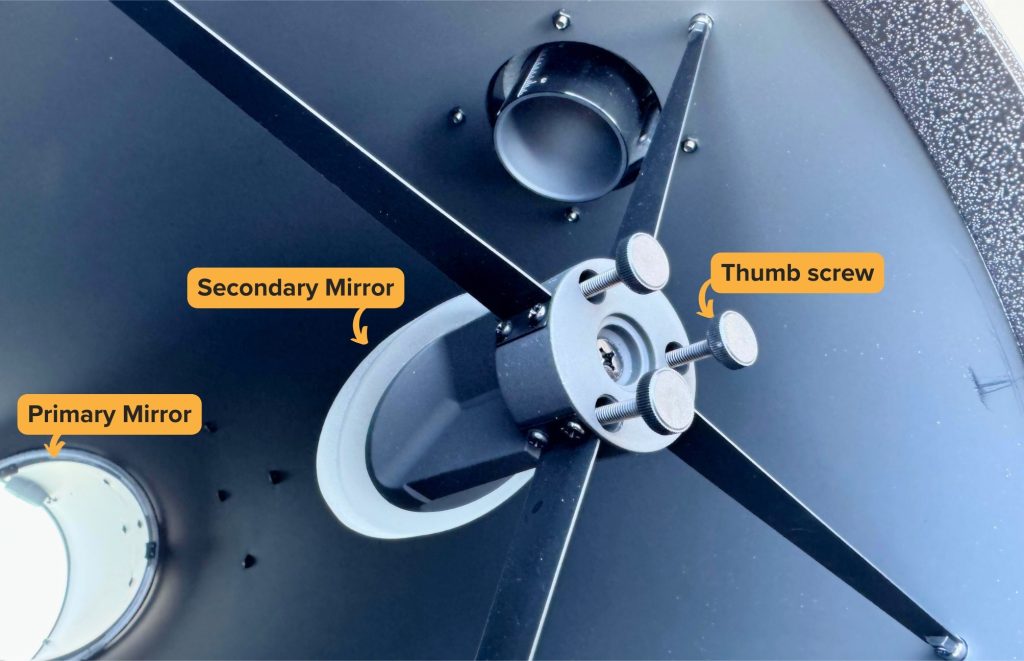 AD10's secondary mirror assembly and primary mirror