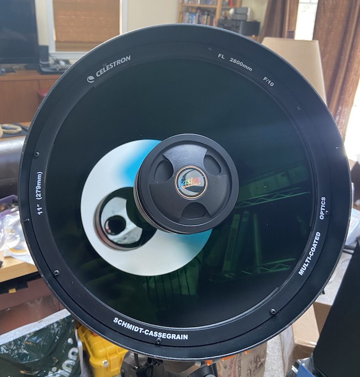 The 11" SCT optical tube from the front