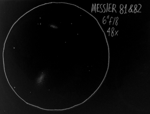 Messier 81 & Messier 82 sketch