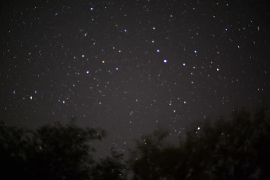 The view is out of focus with large amount of astigmatism
