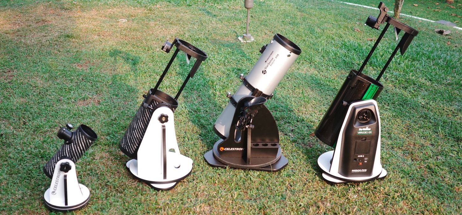 A few tabletop dobsonians placed together. Image by TelescopicWatch